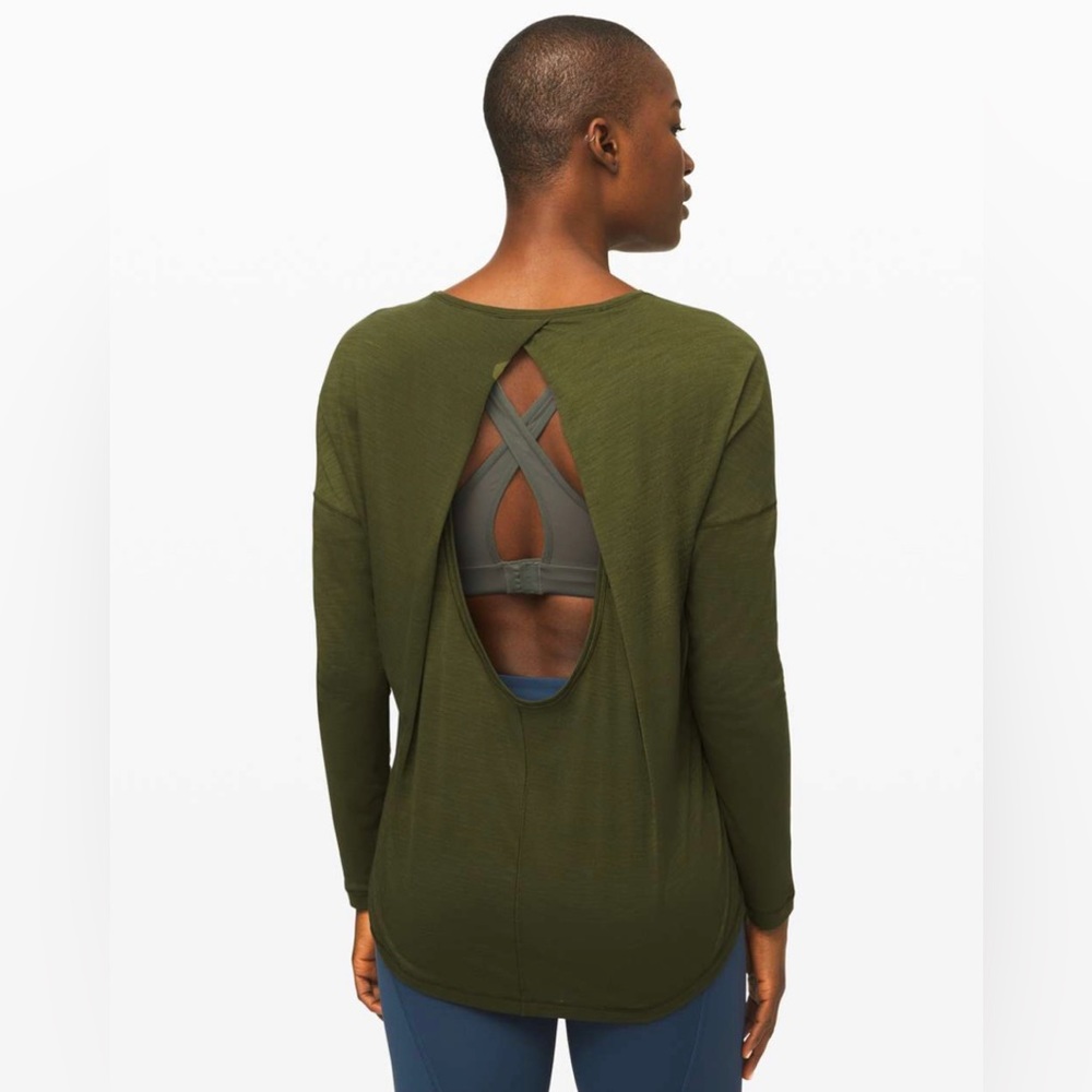 Lululemon Get Set Long Sleeve Shirt Heathered Landscape Green